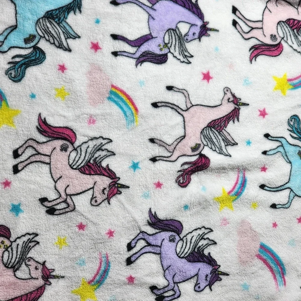 RT Designers Collection Unicorn Rainbow Stars Multicolor Throw Blanket 50